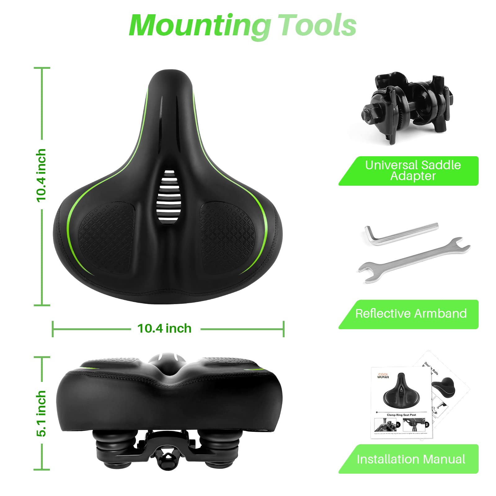 Oversized Bike Seat For Peloton Bike & Bike+, Comfort Seat Cushion Compatible With Peloton, Spin Bike, Road Or Exercise Bikes, B
