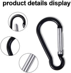 H&W 1.8 32 Pcs Small Carabiner Clip, Carabiner Keychain Gourd Ring 8 Colors,Aluminum Durable Spring Snap Hook With Gift Steel Ri