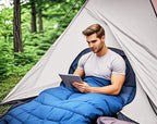 Wind Tour 3 Season Lightweight Waterproof Sleeping Bag Indoor & Outdoor Spliceable Single Sleeping Bag 1.0Kg For Hiking Backpack