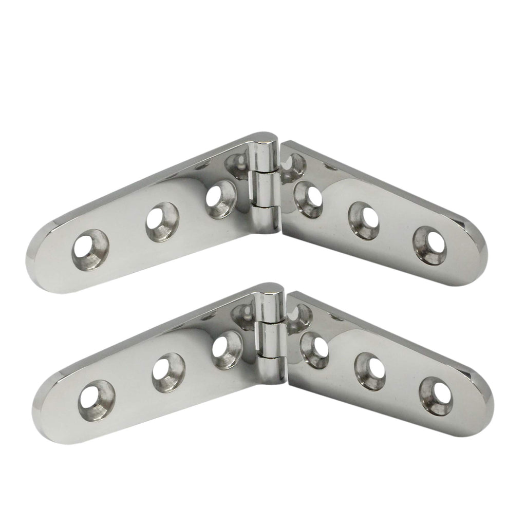 Nrc&Xrc Pair Of 316 Stainless Steel Marine Grade 6'' X 1'' Cast Strap Hinge For Boat