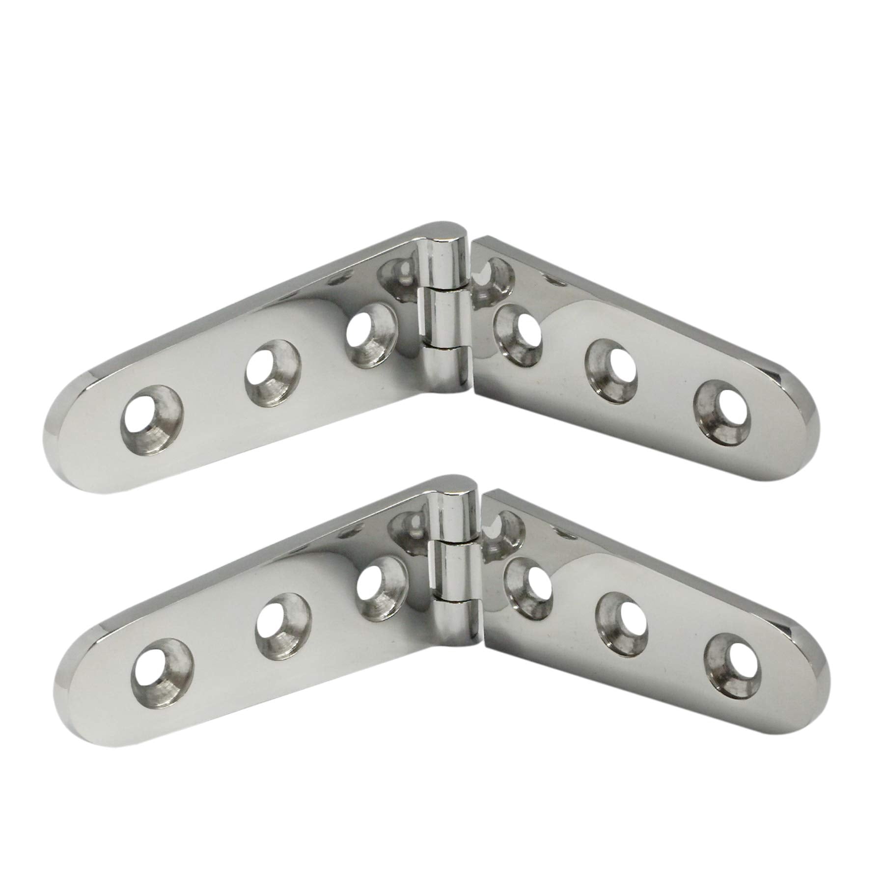 Nrc&Xrc Pair Of 316 Stainless Steel Marine Grade 6'' X 1'' Cast Strap Hinge For Boat