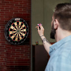 Gse 18'' Dart Board Set, Professional Self-Healing Bristle Dart Board Games Set With Six 17 Grams Steel Tip Darts, Regulation Si