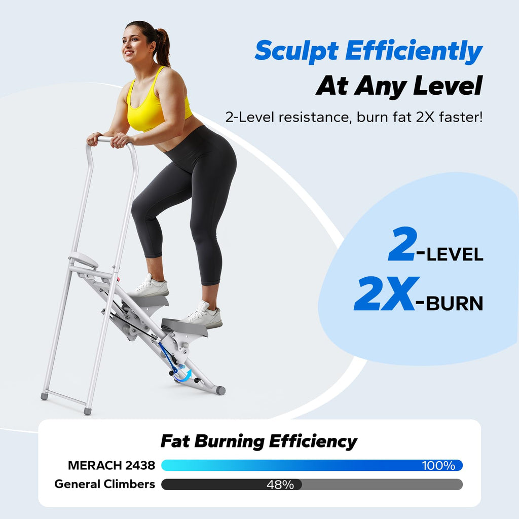 MERACH Stair Stepper for Home Gym Exercise, New Version Vertical Climber Machine for Full-Body Workout, Compact Folding Cardio E