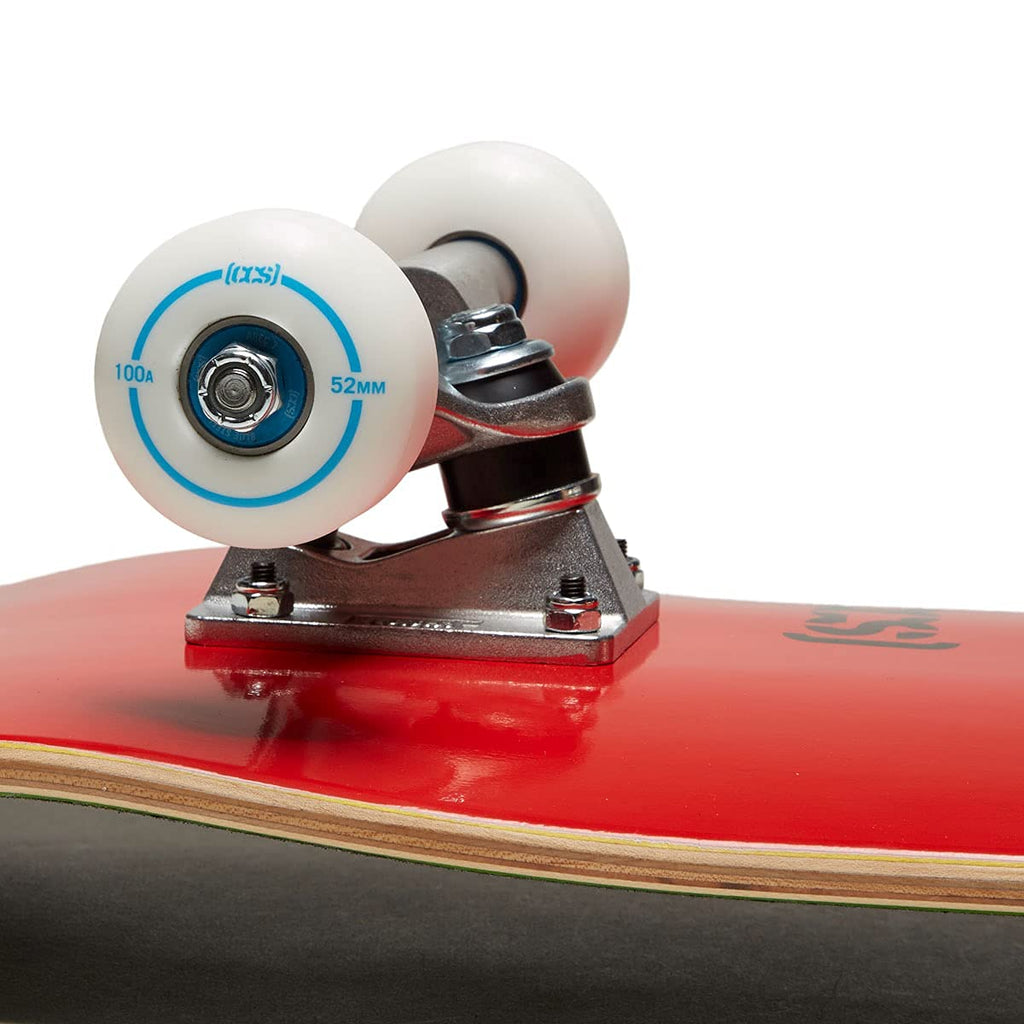 [Ccs] Logo Skateboard Complete Red 7.50'' - Maple Wood - Professional Grade - Fully Assembled With Skate Tool And Stickers - Adu