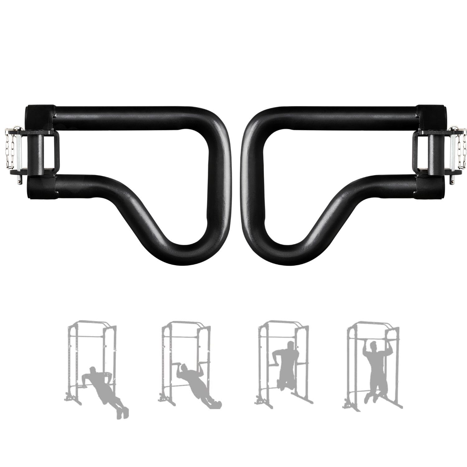 Yes4All 500 LBS Capacity - Dip Bars for 2x2 with 1 Hole Power Cage, Squat Rack Attachments - Multi-Grip Handles Dip Attachment f