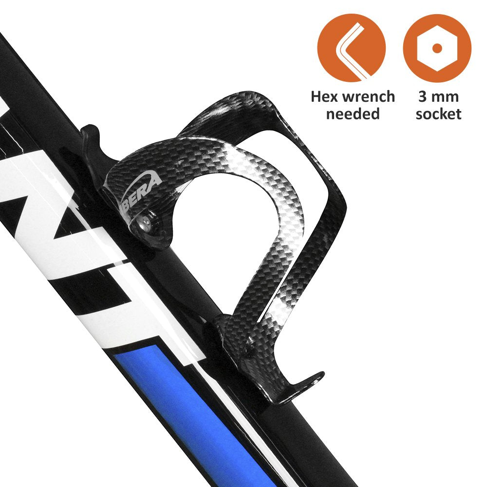 Ibera Bicycle Lightweight Aluminum Water Bottle Cage (Carbon/Pair)
