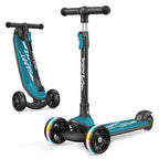 besrey Kick Scooter for Kids Ages 3-10, 3-Wheel Folding Scooter with Adjustable Height, LED Light Wheels, Extra Wide Deck for Ou