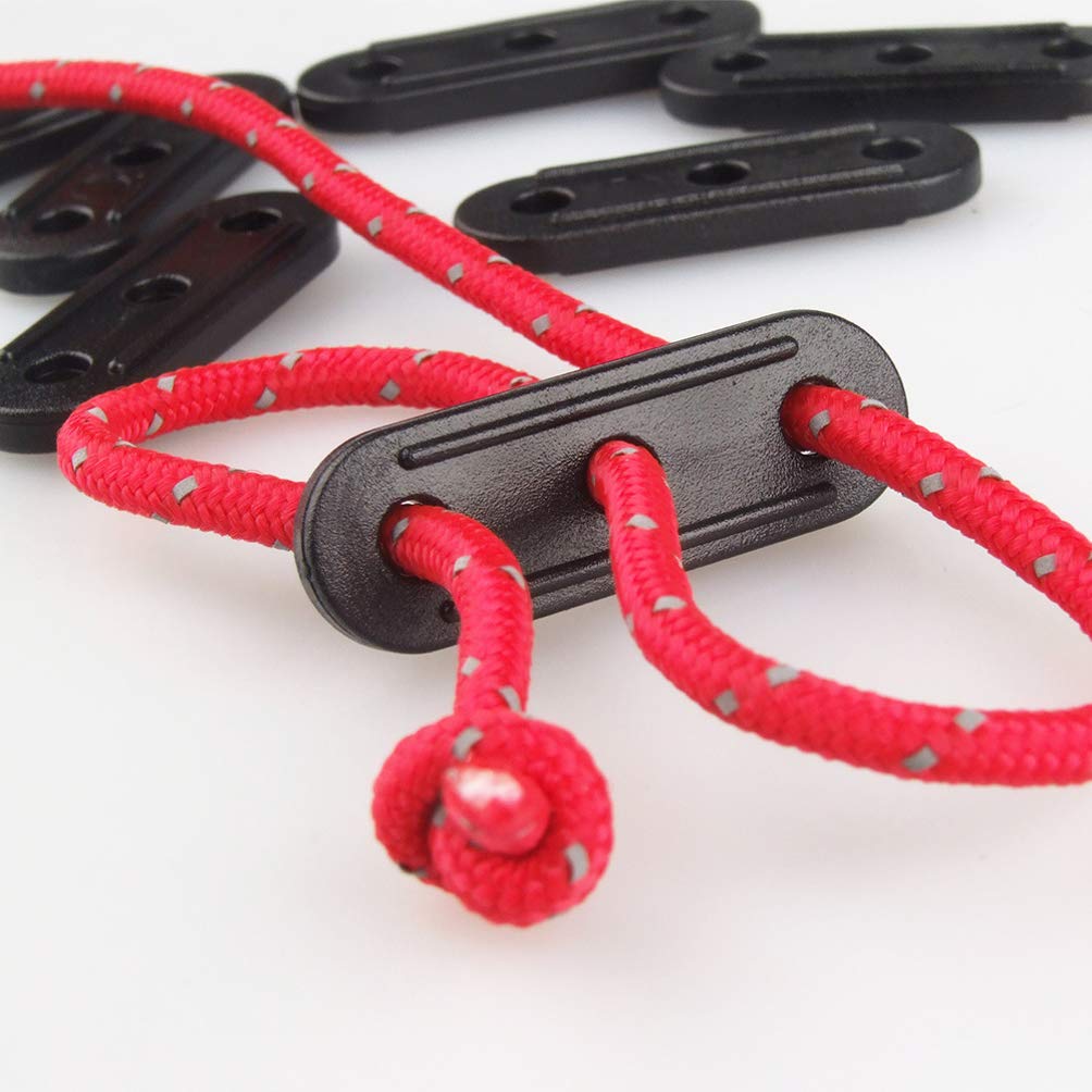 50 Pcs Plastic Cord Tensioners Rope Adjuster Tent Guyline Wind Rope Buckle Fastener For Camping Hiking Picnic Outdoor Activities