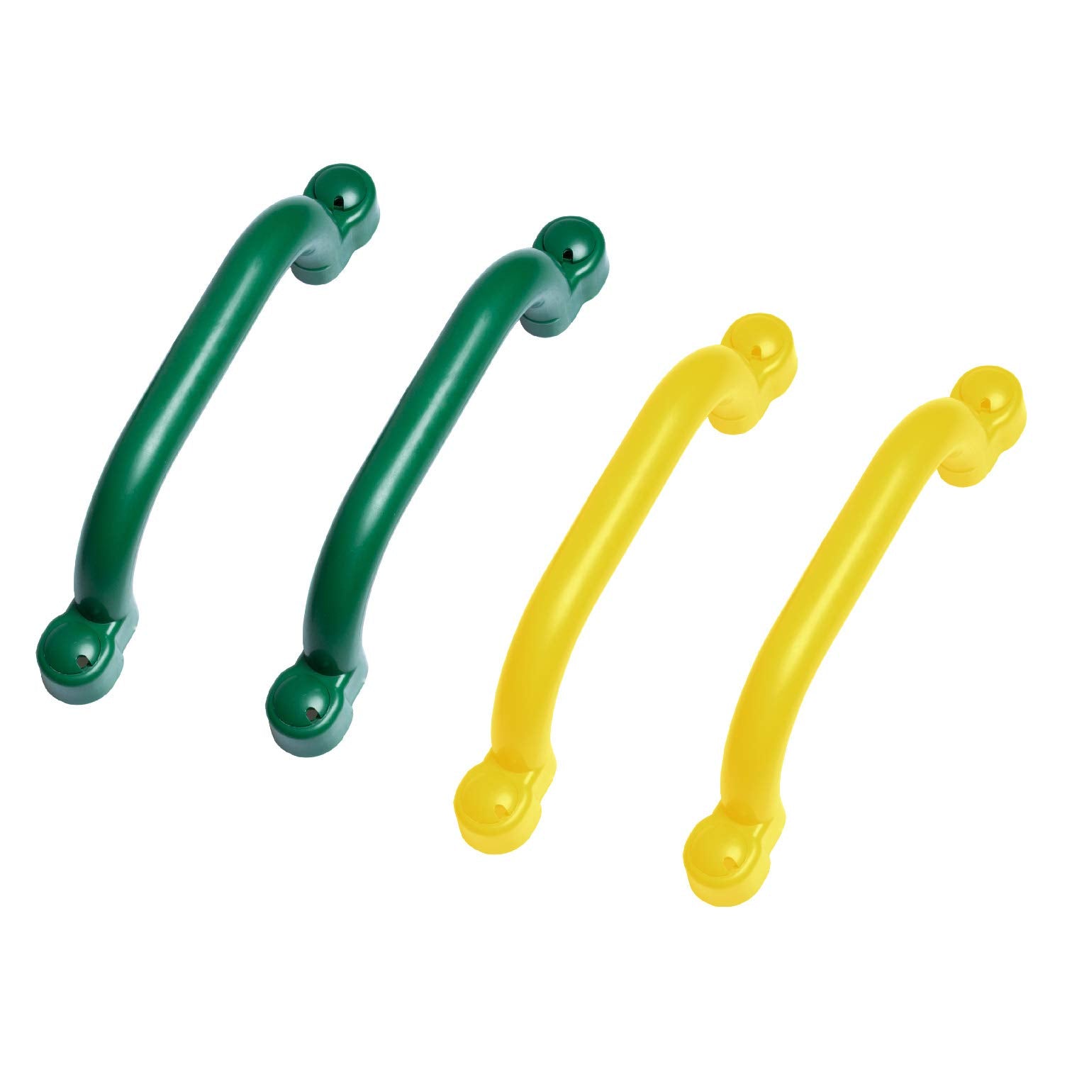 Playground Outdoor Safety Handle Accessories 4 Pack Color Combo Set - Set of 2 Green & 2 Yellow Grab Handle Safety Bars Equipmen