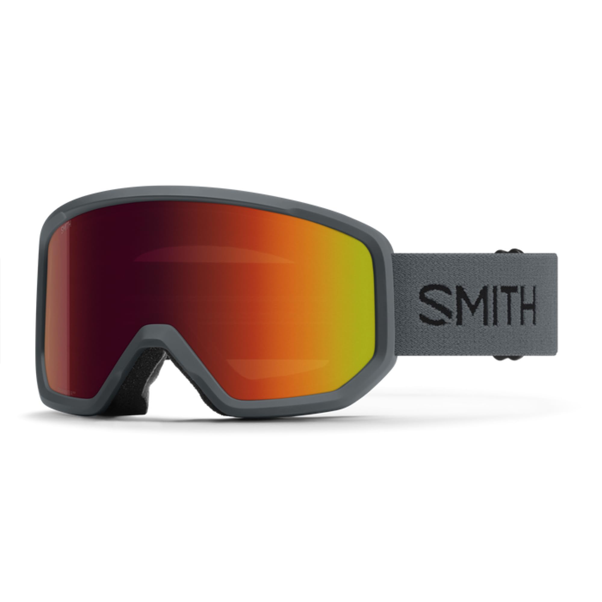 SMITH Transfer Snow Goggles - Performance Ski & Snowboard Goggles with Cylindrical Lens - For Men & Women - Slate + Red Sol-X Mi
