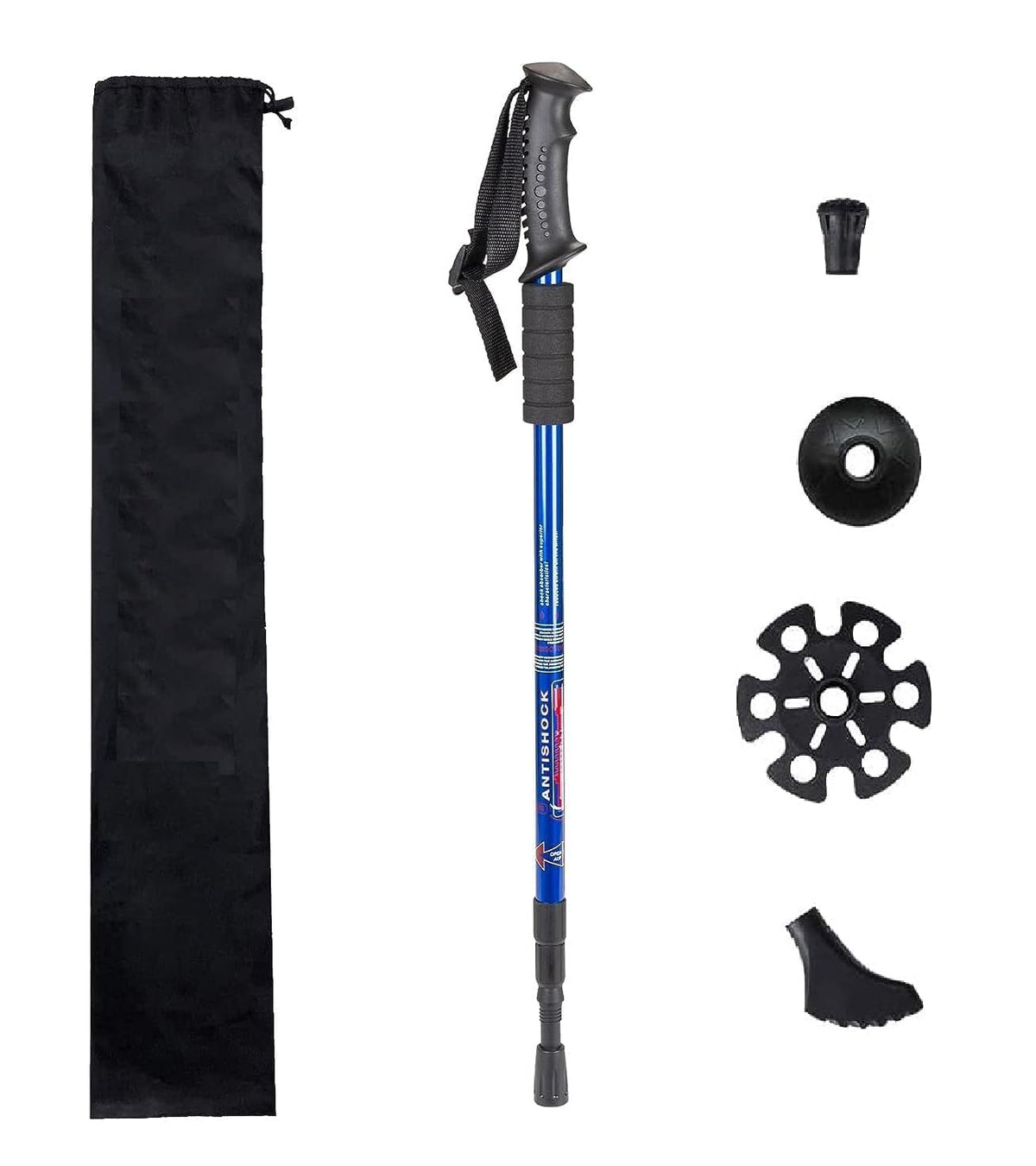 Aluminium Rubber Trekking Poles | Lightweight Collapsible Hiking Poles | Adjustable Anti Shock Walking Sticks | Outdoor Hiking G