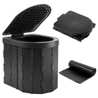 Camping Toilet, Portable Toilet For Adults & Kids, Kinspory Foldable Potty & Outdoor Emergency Sanitation Products, Trash Can, S