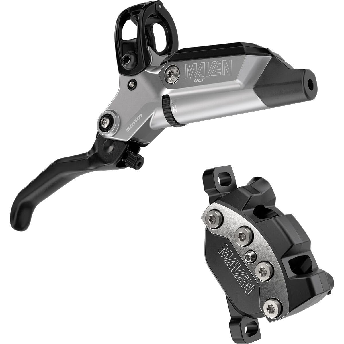 SRAM Maven Ultimate FT Brakes Front Post Mount 4-Piston Carbon Lever Ti Hardware
