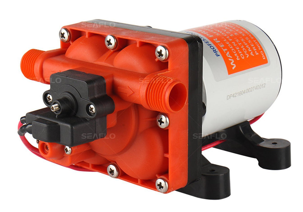 Seaflo 42 Series Diaphragm Pump With Bypass For Reduced Cycling 12V/24V 3.0Gpm 55Psi (12 Volts)