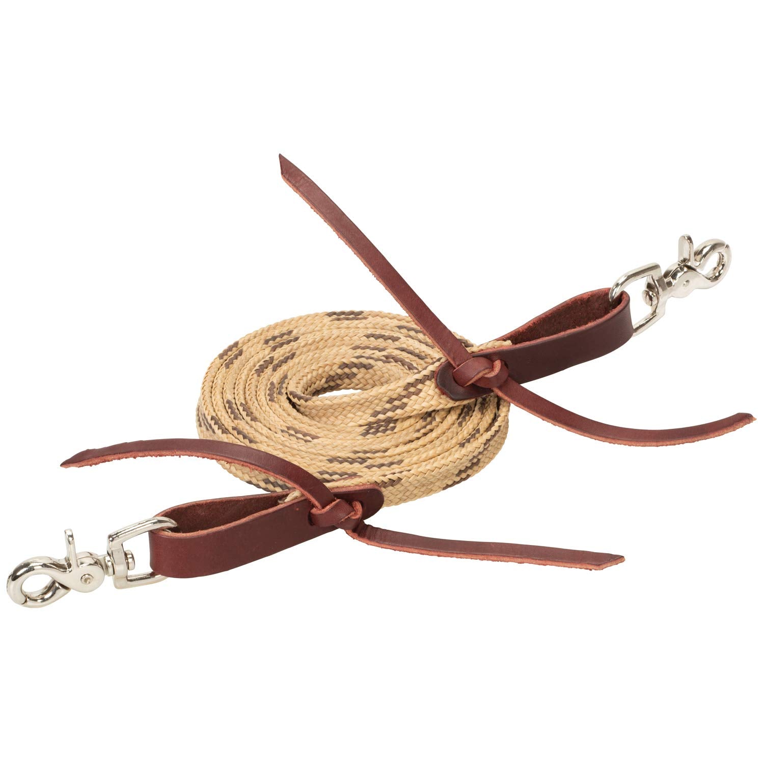 Weaver Leather Flat Braided Competition Roper Rein, 5/8 x 8, Tan/Brown