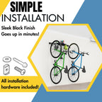 Koova Wall Bike Rack Bicycle Hanger, Vertical Bike Hanging Mount Storage Stand, Adjustable Space Saver 2 Wall Bike Mount Bracket