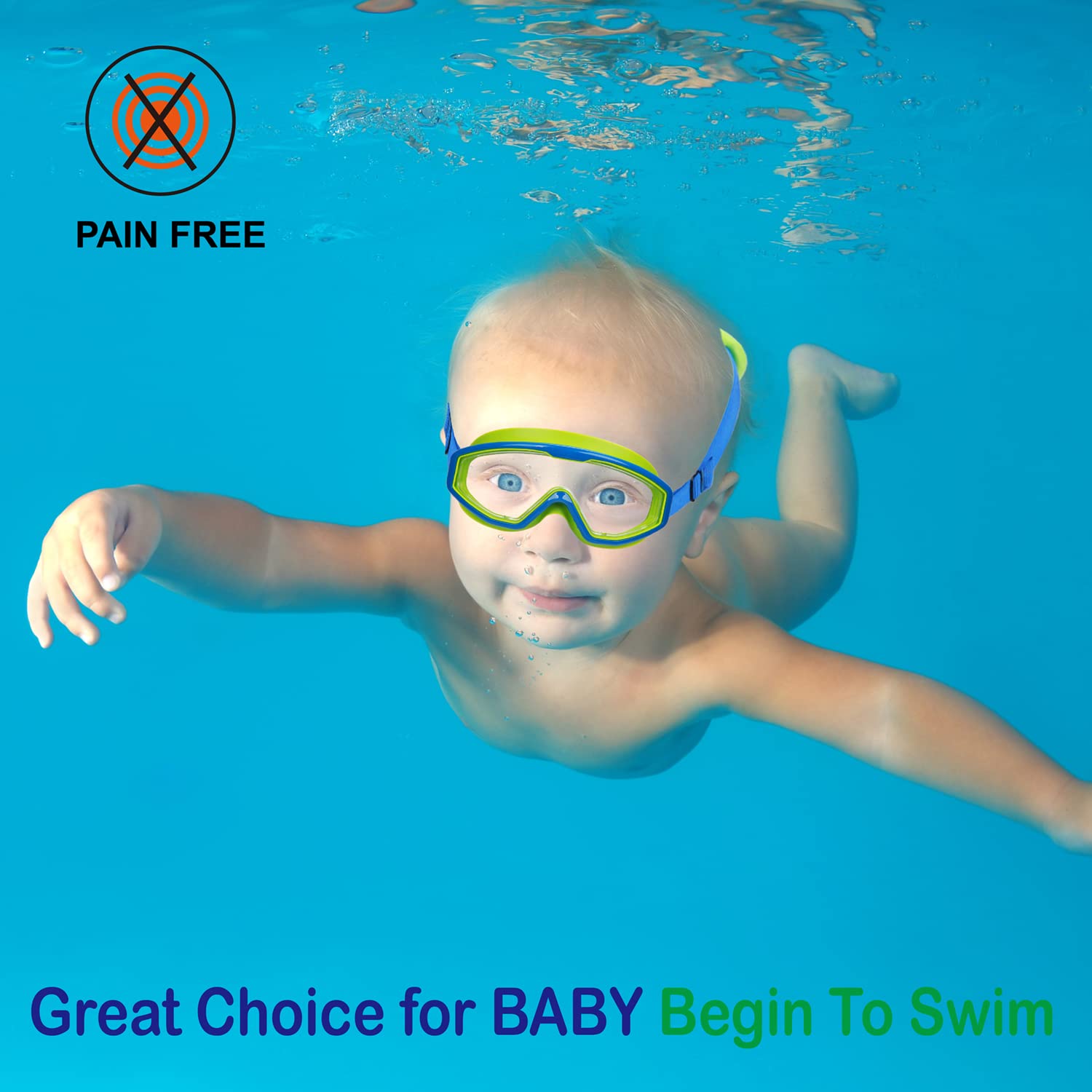 Hydrocomfy Kids Swim Goggles 4-7, Swimming Goggles Kids, Green Dino Swimming Goggles For Kids/Toddlers/Youth