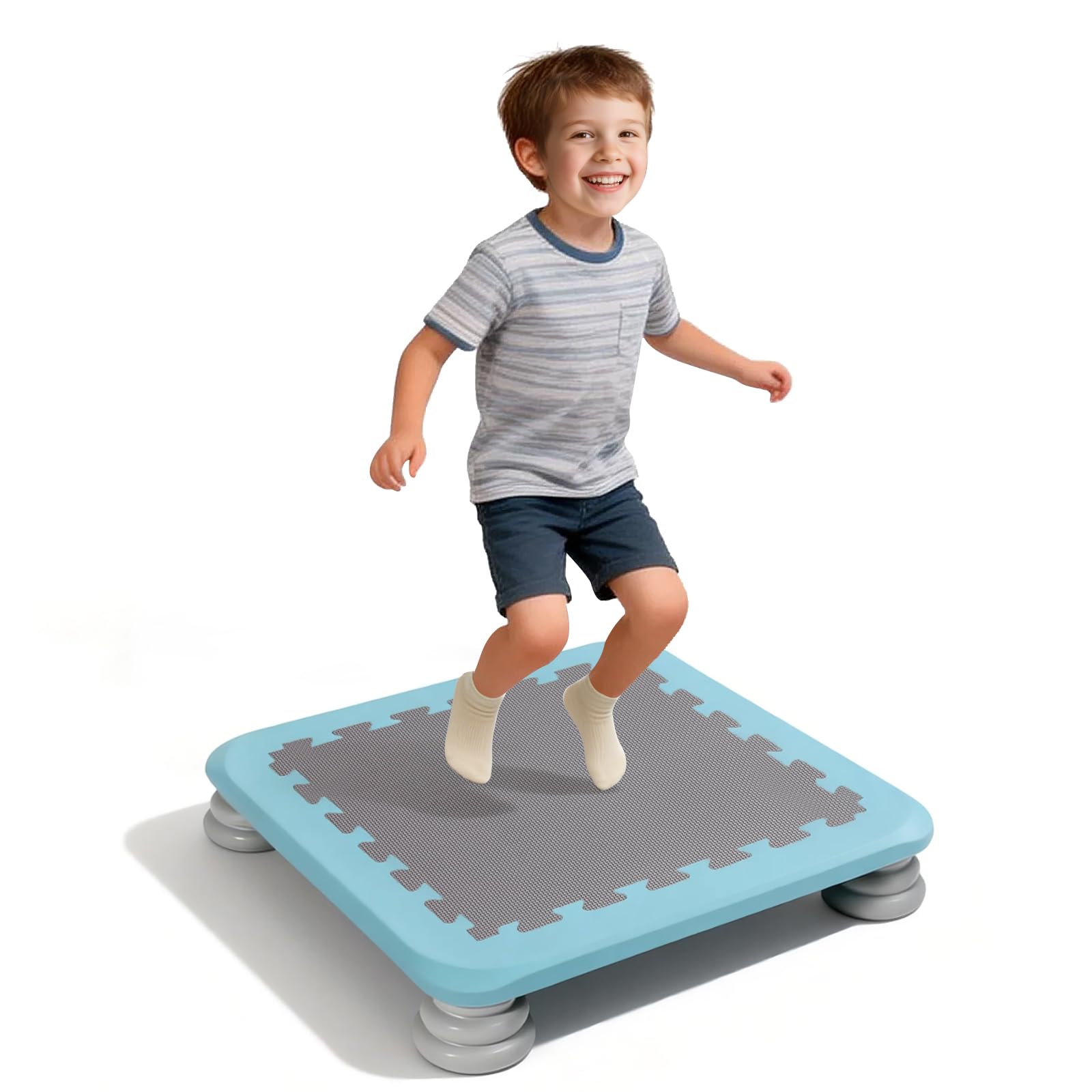 Mini Trampoline Bounce Board for Kids, 25 Inch Sensory Trampoline Indoor Outdoor for Balance & Coordination, Non-Slip Rebounder 