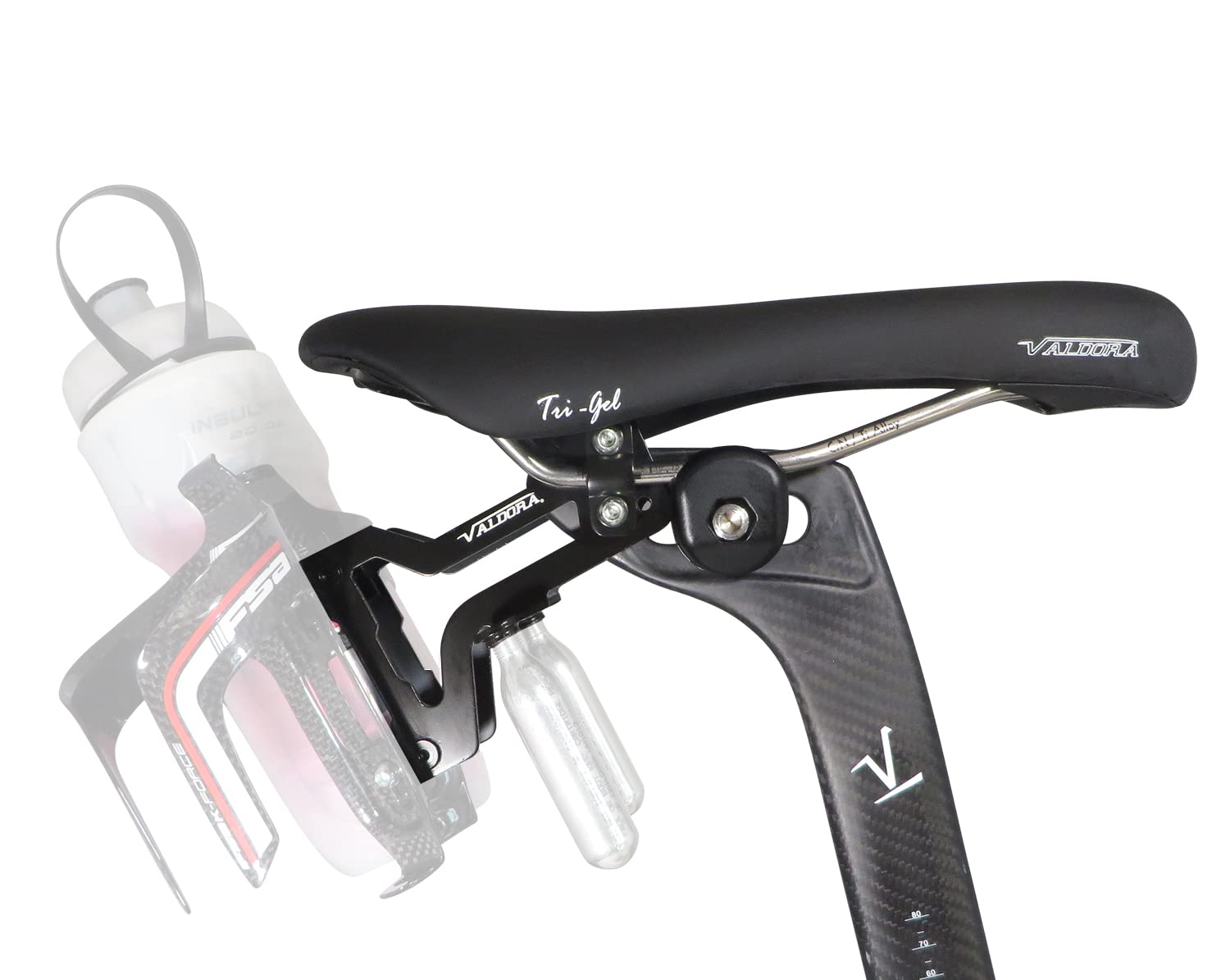 Triathlon Bike Accessories Under Saddle Bottle Holder Dual Water Bottle Cage Mount  Behind Seat Mount Only (Cages NOT Included)