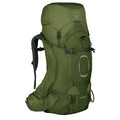 Osprey Aether 55L Mens Backpacking Backpack, Garlic Mustard Green, S/M