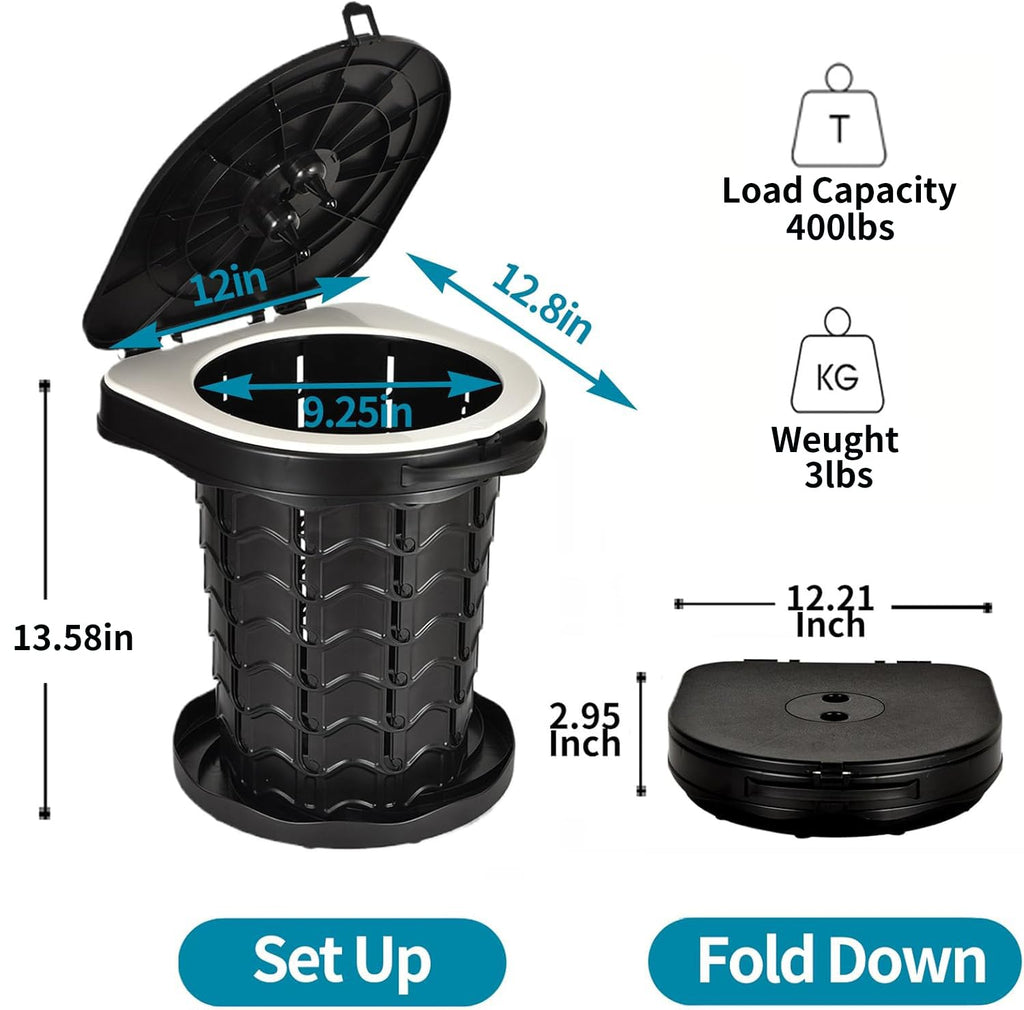 Upgrade Retractable Portable Toilet Camping Toilet Lightweight And Height Adjustable Folding Travel Toilet Portable Potty For Ad