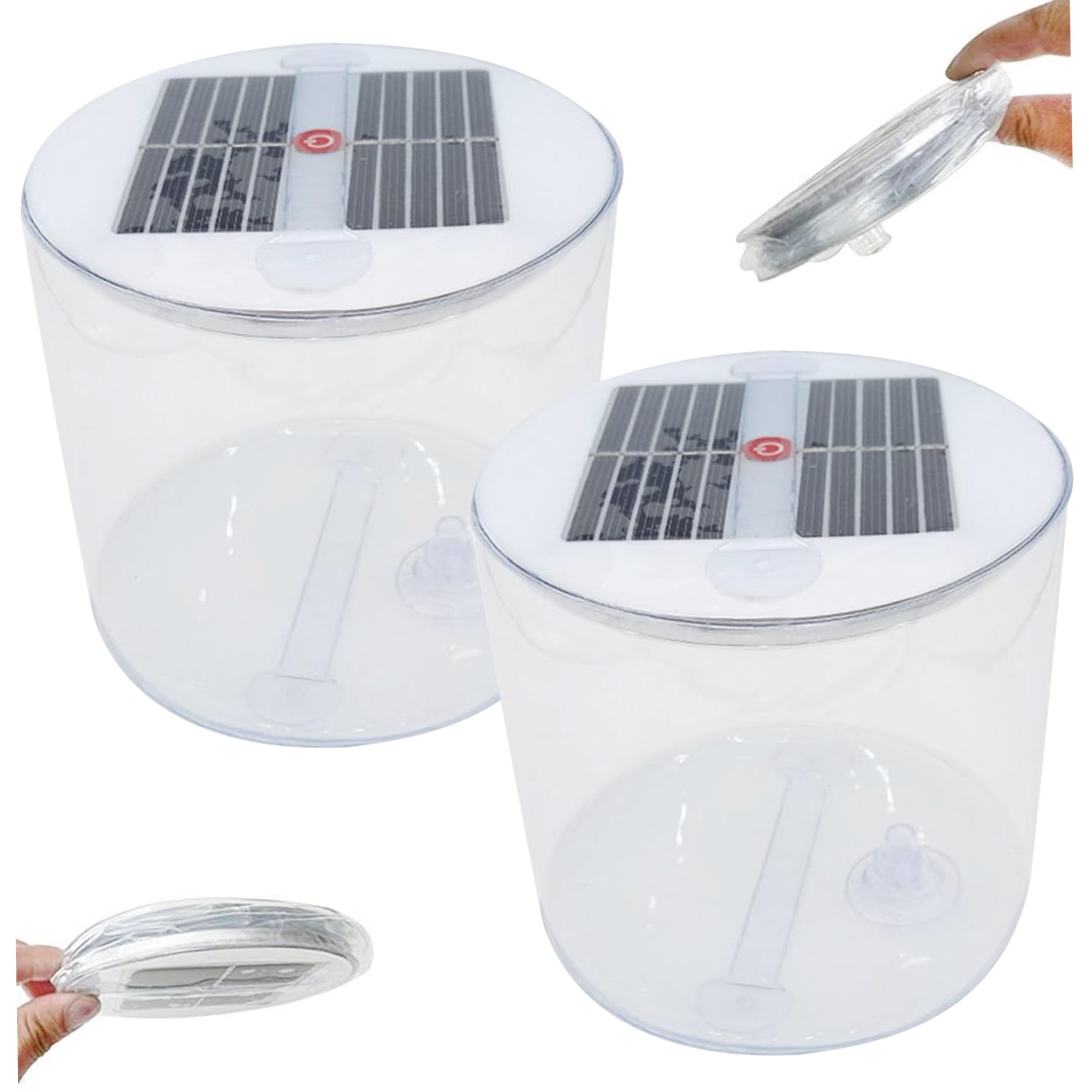 Peosaard Inflatable Solar Lantern, Solar Camping Lantern, 2PCS Waterproof Solar Camping Lantern with White LEDs, Portable Foldab