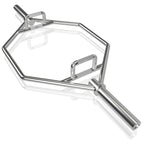 Gymax Olympic Hex Bar, Folding Trap Bar 56'' Chrome Finish Hex Weight Lifting Bar Deadlift Bar With Two-Handle, For Squats, Dead