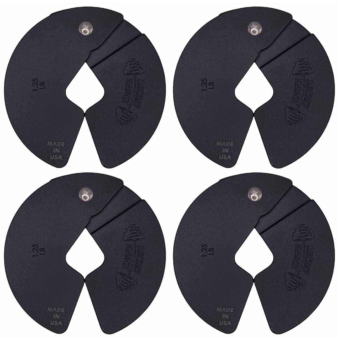 Micro Gainz New 1.25Lb Dumbbell Fractional Weight Plates 4 Piece- Designed For Dumbbell Training And Micro Loading, Made In Usa