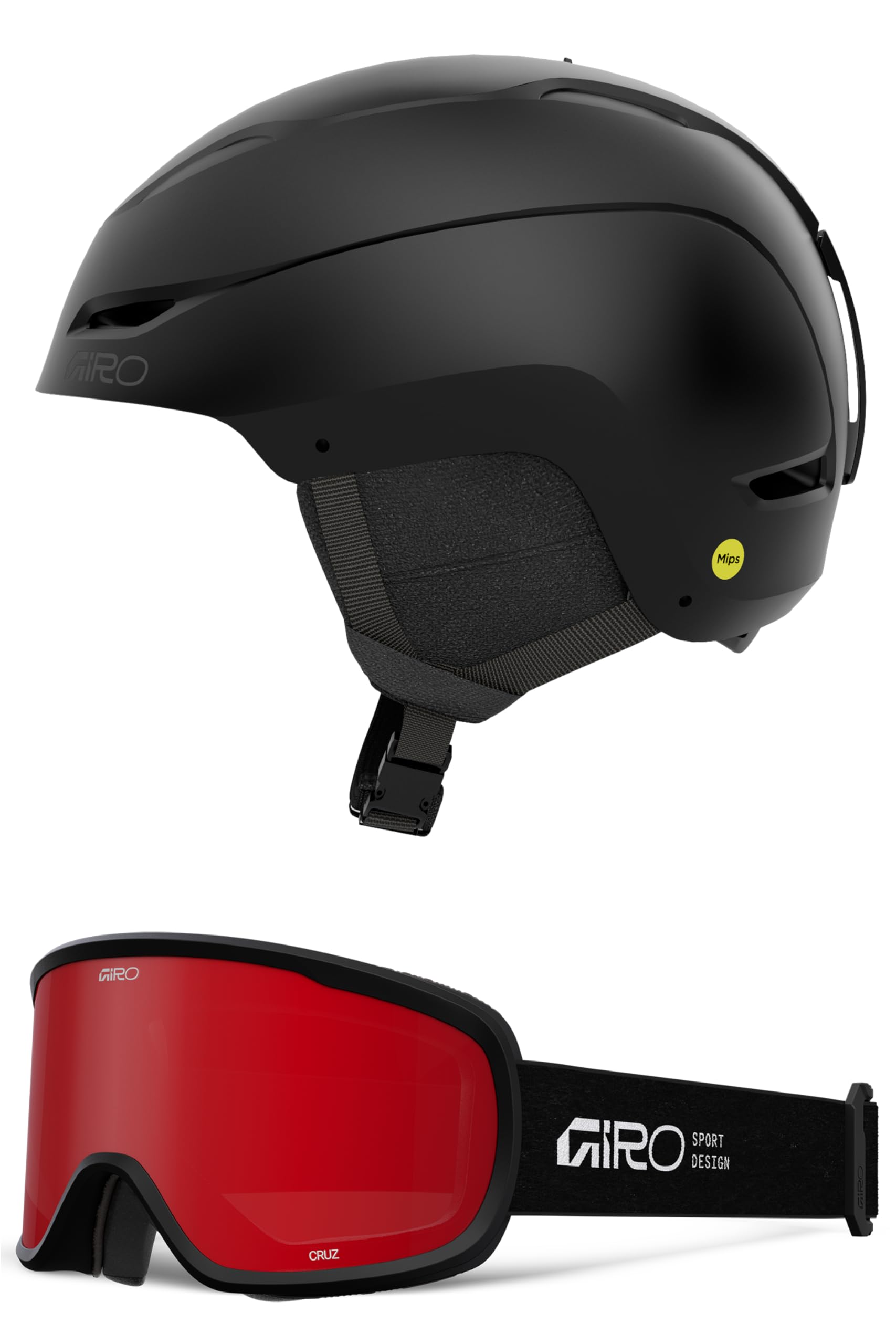 Giro Ratio MIPS Snow Helmet/Goggle Combo - (Combo) Matte Black - Black Stacked - Size Large