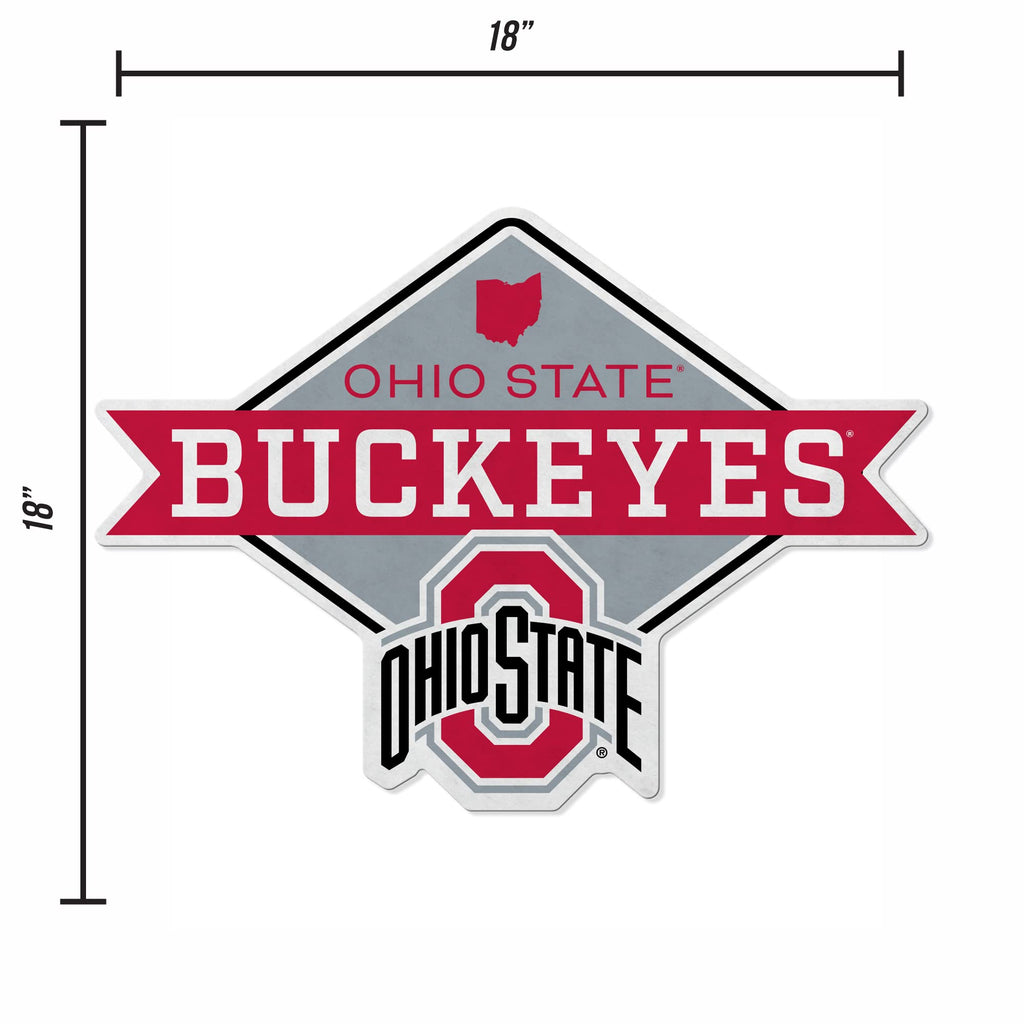 Rico Industries Ncaa Ohio State Buckeyes Diamond Shape Cut Pennant - Home And Living Room D  Cor - Soft Felt Ez To Hang