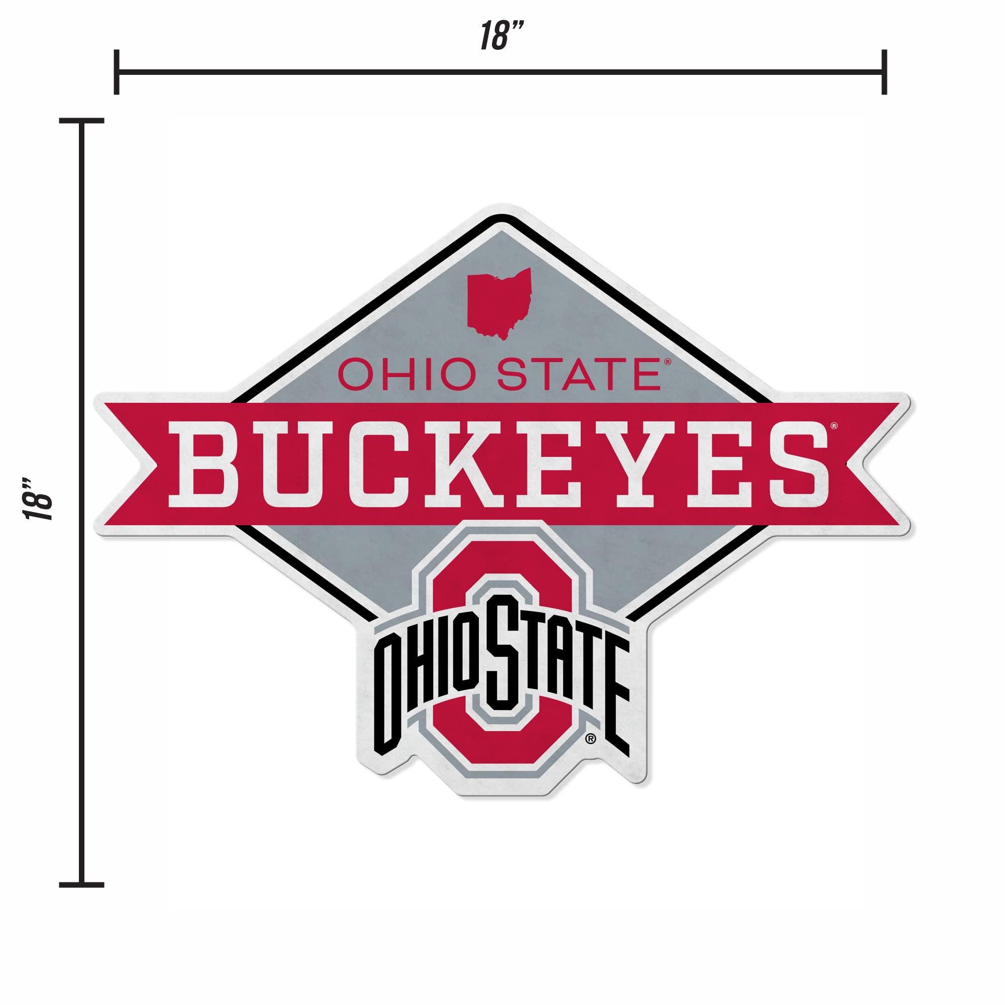 Rico Industries Ncaa Ohio State Buckeyes Diamond Shape Cut Pennant - Home And Living Room D  Cor - Soft Felt Ez To Hang