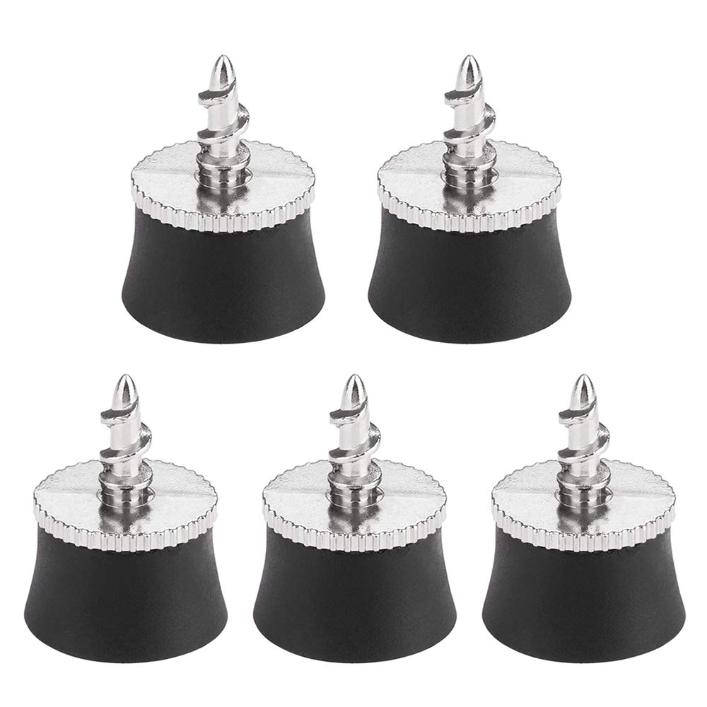 Fastrohy 5 Pcs Golf Ball Pick Up Retriever Sucker Tool Suction Cup For Putter Grip Golf Training Aids, Black