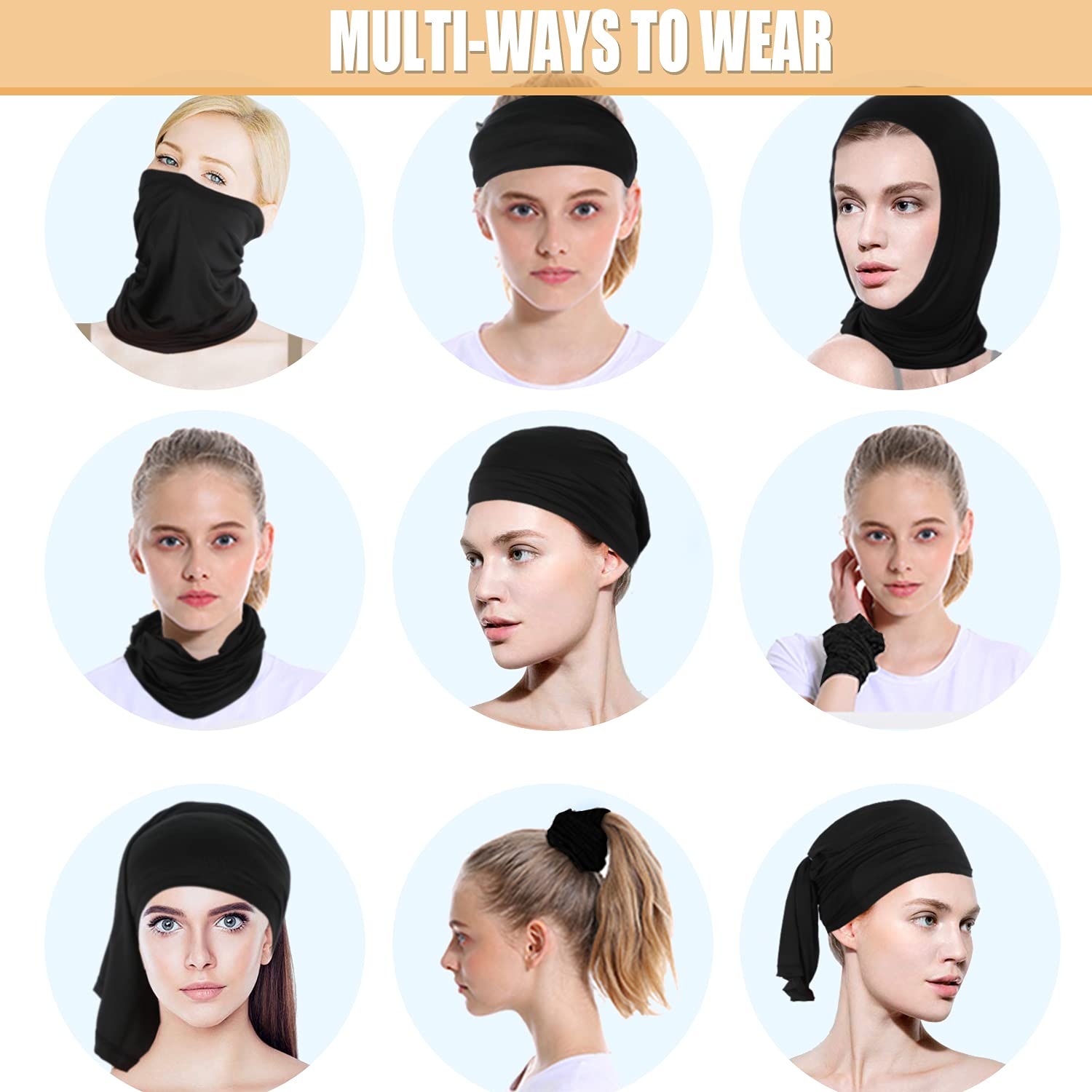 4 Pack Neck Gaiter Breathable Bandana Mask For Outdoor Protection, Washable Reusable Cooling Gator Mask Headband Mask Face Cover