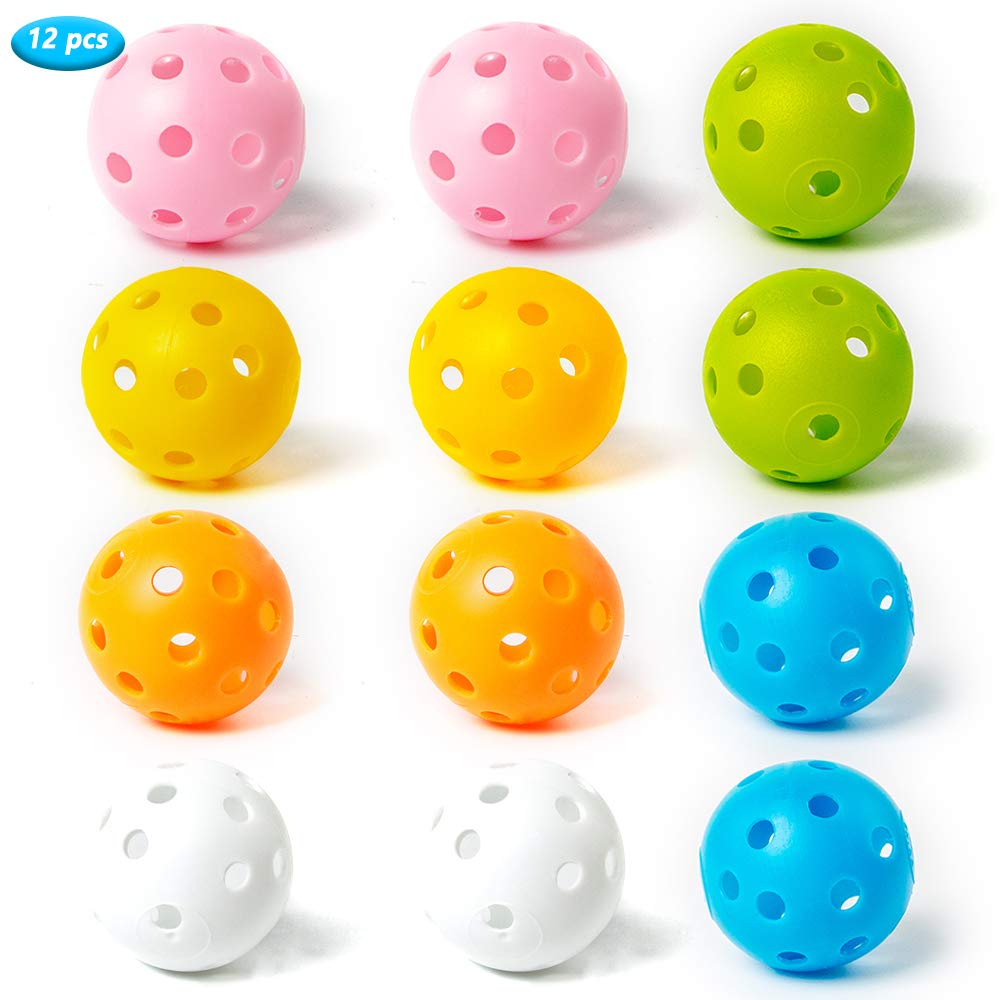 Thiodoon Practice Golf Training Balls Limited Flight 40Mm Hollow Plastic Colored Airflow Golf Balls For Swing Practice Driving R