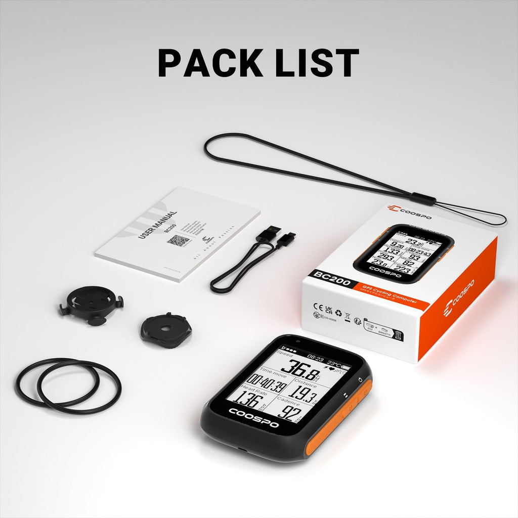 Coospo Bike Computer Wireless Gps,Bike Speedometer Auto Backlight,Bluetooth4.0 Ant Cycling Gps Computer,Bicycle Computer Bc200 W