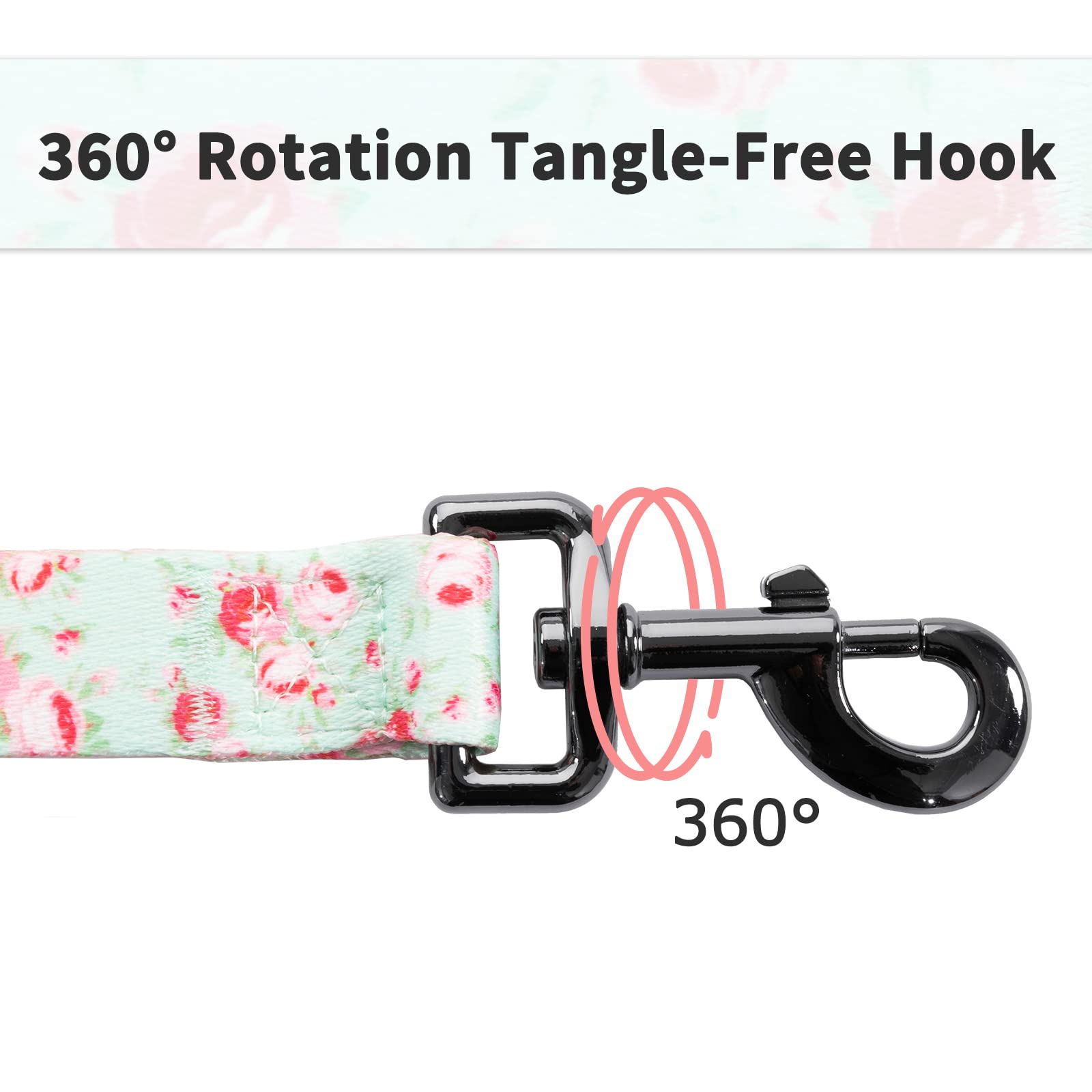 Ihoming Dog Collar And Leash Set For Daily Outdoor Walking Running Training, Floral Greenlake Design For Small Boys Girls Dogs C