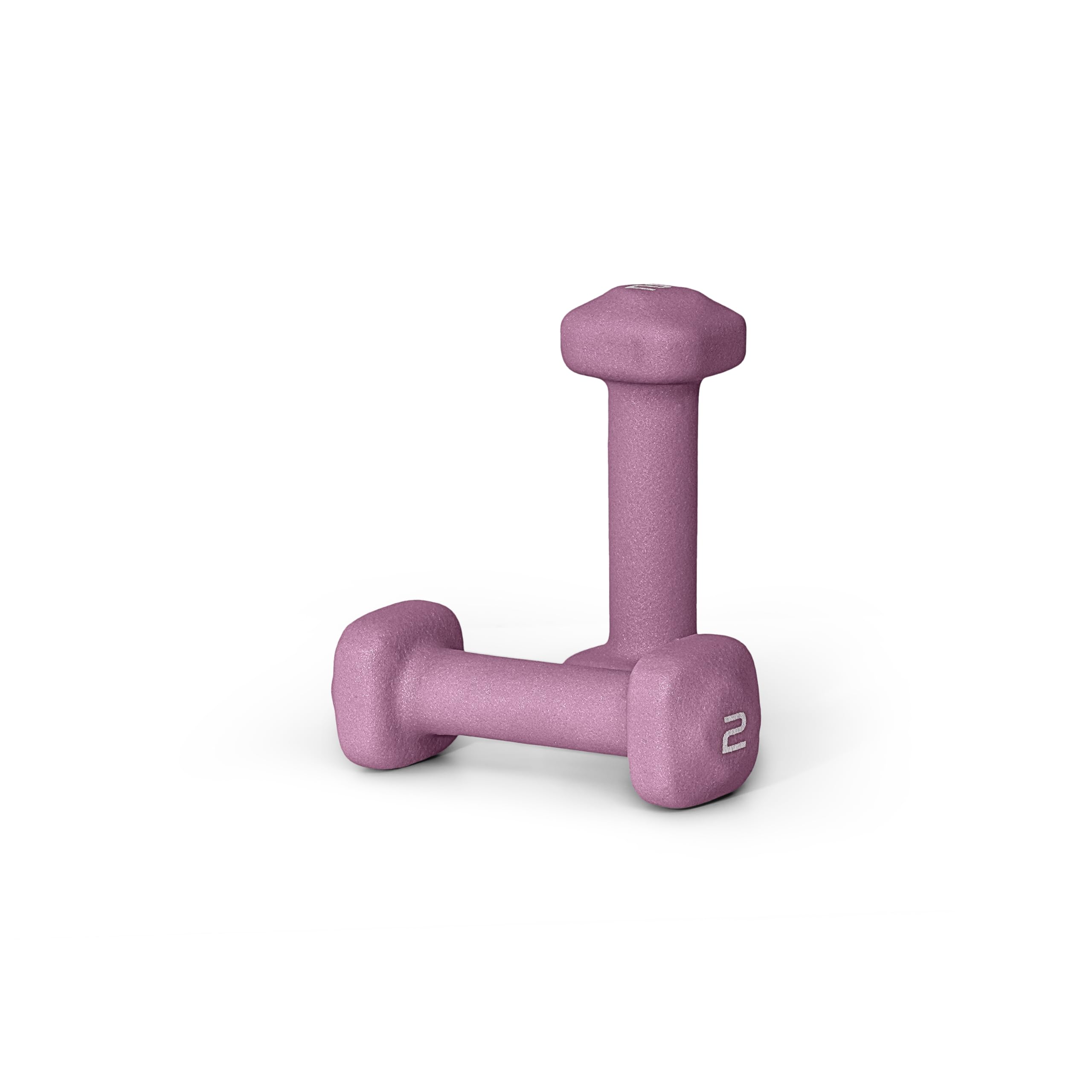 Tone Fitness 2 lb Neoprene Dumbbell Pair for Home Workouts - Non-Slip Design - Purple