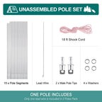 Brilliance4U Aluminum Tent Pole 13 Mm 24Ft 10.5 In, Tent Poles Replacement, Lightweight Tent Pole Repair Kit 7001 Aluminum Alloy