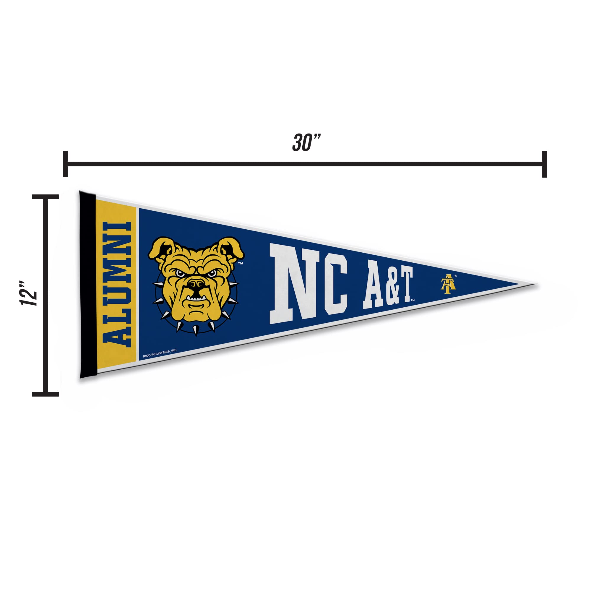 Rico Industries Ncaa North Carolina A&T Aggies Alumni 12'' X 30'' Felt Wall D  Cor Pennant - Great For Home/Bed Room/Man Cave D