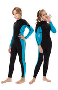 Hevto Wetsuits Kids 3/2Mm Neoprene Full Wet Suit Thermal Children Boy Youth Girl For Swimming Water Sports (K01-Blue, 12)