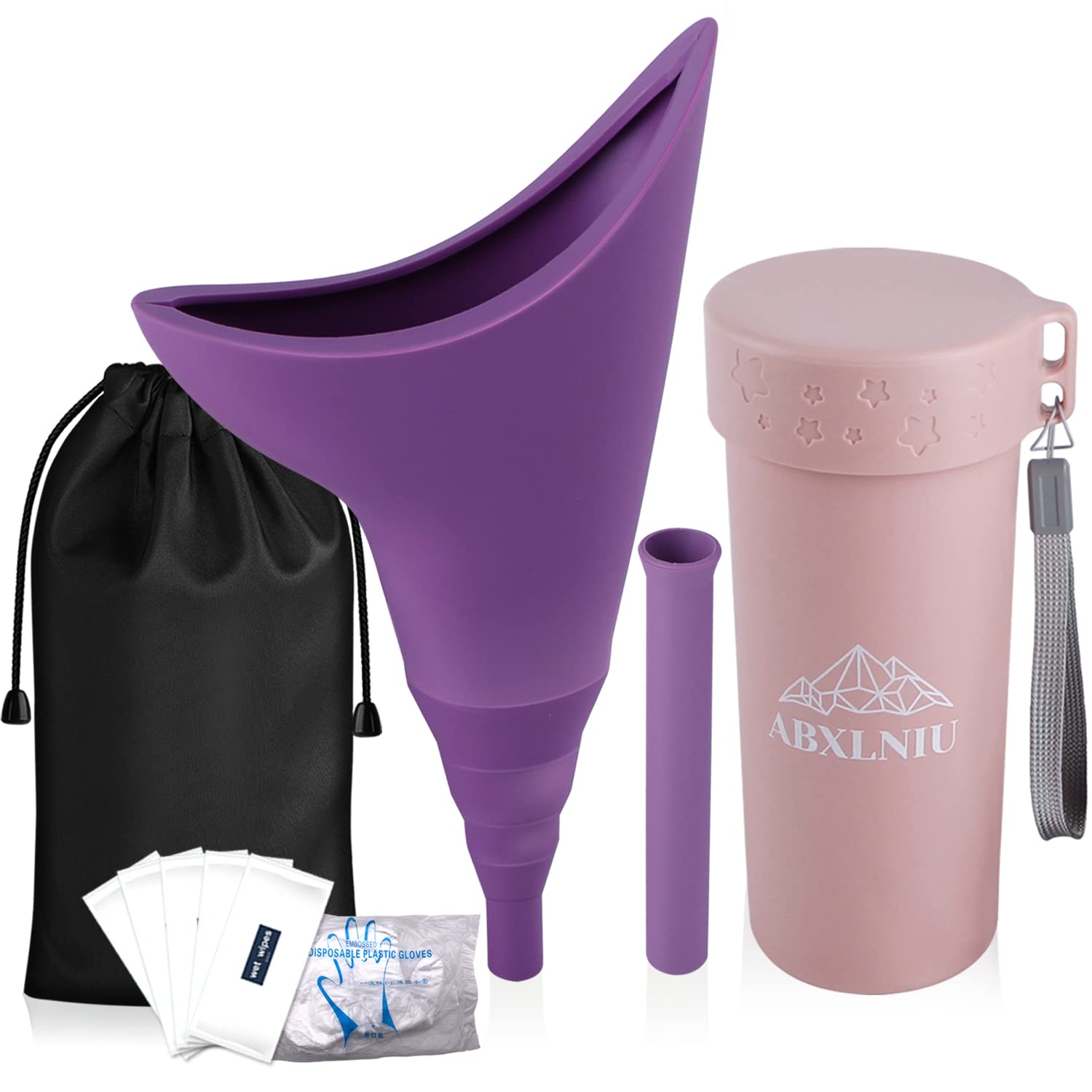 Abxlniu Female Urinal For Women, Reusable Female Urination Device With Tube Silicone Pee Funnel For Women Wee She Pee Standing U