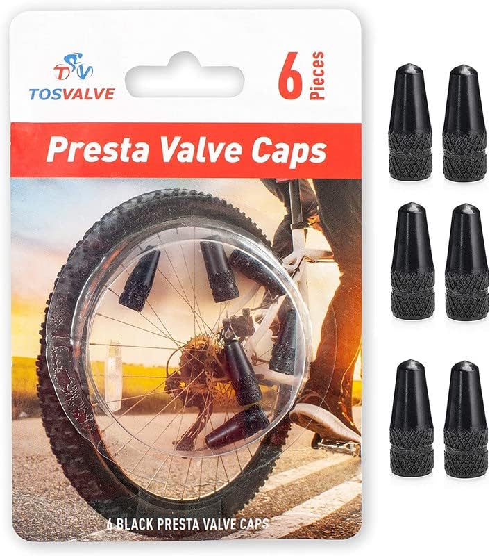 Presta Valve Cap 6 Pieces - Cycling Tire Air Valve Caps  Anodized Tire Stem Valve Caps Dust Free - Aluminum Alloy Color Bike Tir