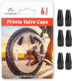 Presta Valve Cap 6 Pieces - Cycling Tire Air Valve Caps  Anodized Tire Stem Valve Caps Dust Free - Aluminum Alloy Color Bike Tir