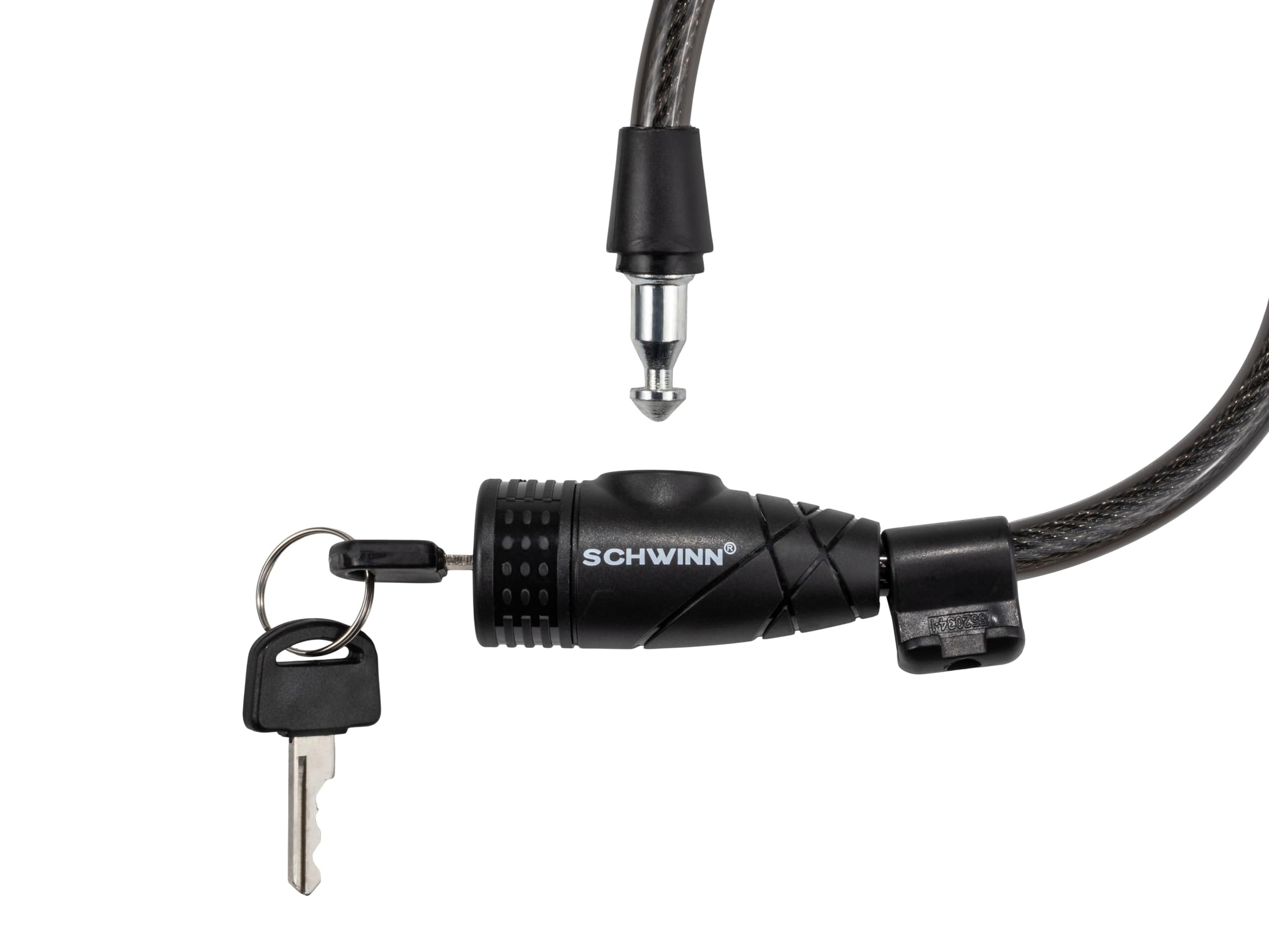 Schwinn Bike Key Lock In Braided Steel Cable, 2 Keys Included, 6 Feet X 10Mm Anti Theft Bicycle Lock, Security Level 2