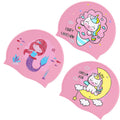 Syhood 3 Pcs Kids Swim Caps Baby Waterproof Bathing Caps Children Cartoon Swimming Hat for Long Short Hair Kids Boys Girls (Vibr