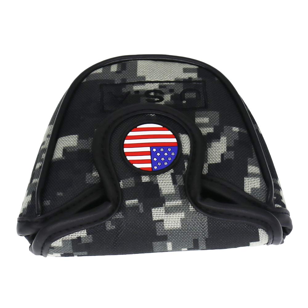 Seacloud Golf Putter Cover Usa Camouflage Golf Mallet Putter Head Cover Protector Magnetic Closure