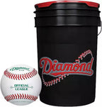 Diamond 6-Gallon Ball Bucket With 30 Dob Baseballs, Black