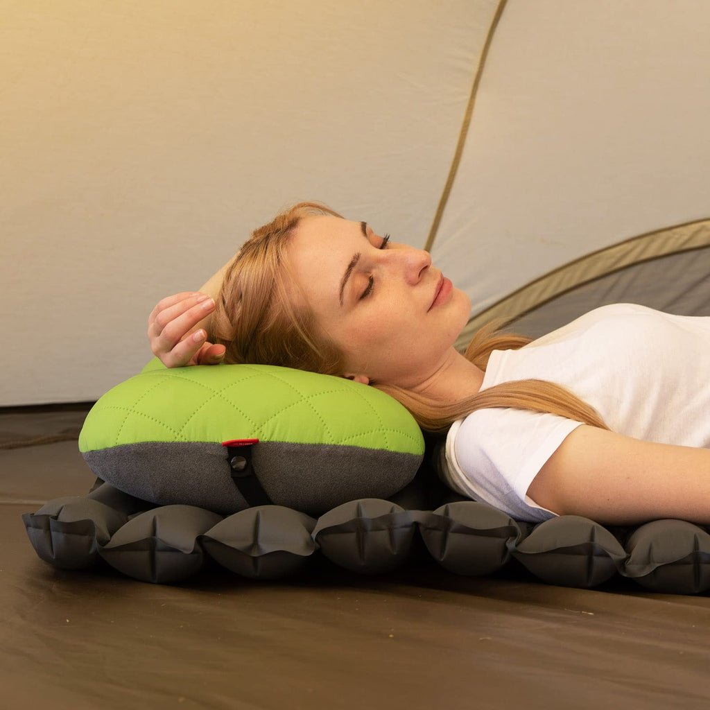 Hikenture Camping Pillow With Removable Cover - Ultralight Inflatable Pillow For Neck Lumber Support - Upgrade Backpacking Pillo