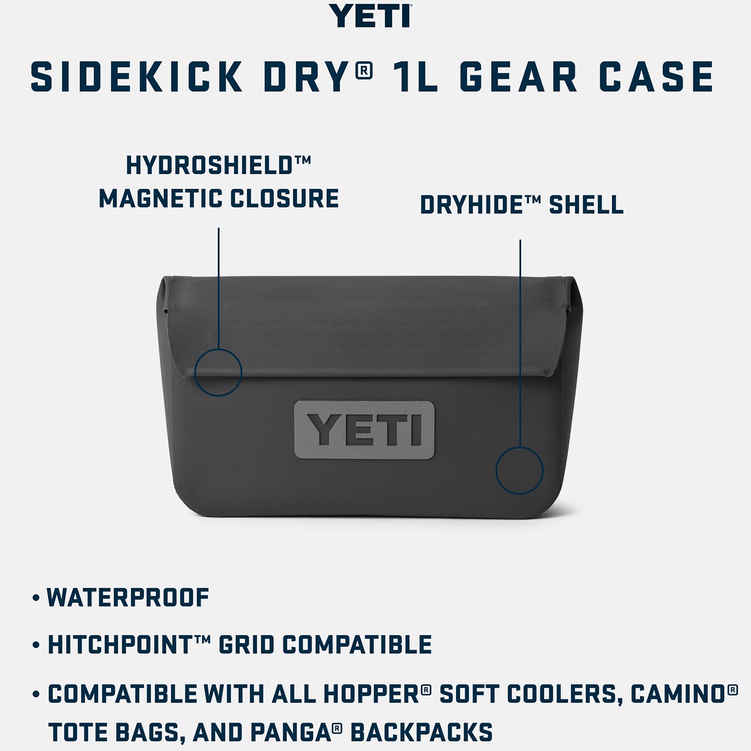 YETI Sidekick Dry 1L Gear Case, Charcoal