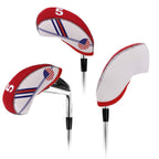 Red And White Us Flag Neoprene Golf Club Head Cover Wedge Iron Protective Headcover For Callaway, Ping, Taylormade, Cobra, Etc.